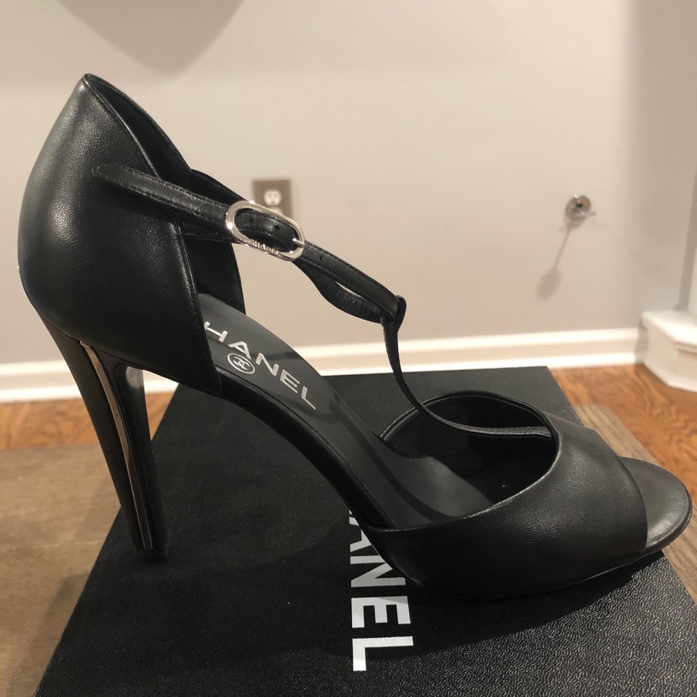 NWT in Box - CHANEL Peep Toe T-Strap Heels